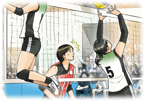 バレーボール試合のイラスト