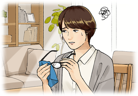 症状に悩んでいるイラスト