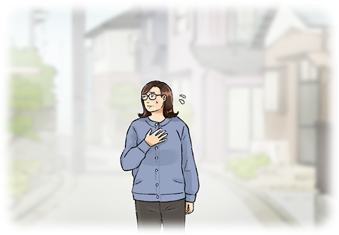 視界がぼやけて困っているイラスト