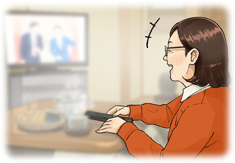 症状を向き合って楽しく日常を送っているイラスト